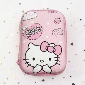 DAWEIF EVA Data Cable Storage Box Large Capacity Kuromi Pachacco Winnie Lipstick Case Portable Charger Protective Cover Outdoor Travel