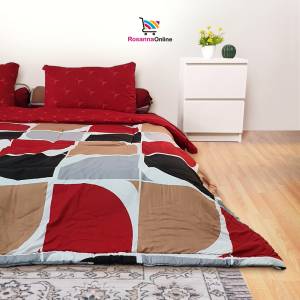 Akiko - Bedcover Set Fitted 180x200 | 160x200 | Bedcover Set Rumbai Motif Minimalis Aesthetic