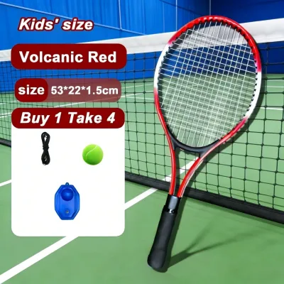 Yowxii Tennis Racket 4 in 1 Elastic Ball Tennis Trainer Beginner Outdoor Tennis Trainer Set Tennis training racket for kids and adults