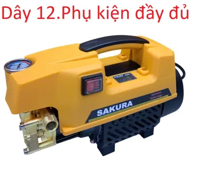 Máy rửa xe áp lực cao - Máy rửa xe mini -Hàng công ty - Tặng bình xịt tuyết súg dài hơn nửa mét- .dây 12m