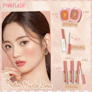 PINKFLASH New Year Full Face Makeup Sets Matte Lipstick + Lip Gloss + Blush 6PCS(#Popular Nude Box)