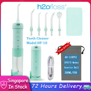 Portable Oral Irrigator Mini Cordless Water Dental Flosser 5 Modes Teeth Cleaner for Braces Care Rechargeable Waterproof Dental Pick Flosser with 5 Jet Tips and 200ml Telescopic Water Tank for Travel Home