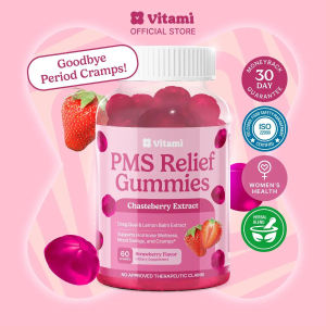 [Period Support] Vitami PMS Relief Gummies 60pcs – Herbal Blend for Menstrual Cramps Dymenorrhea Sakit ng Puson & Regla Mood Swings