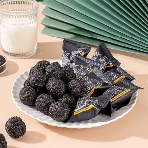 爆漿黑芝麻丸 芝麻球 芝麻丸 无糖黑芝麻丸 黑芝麻球 Black Sesame Ball Black Sesame Pill Sugar Free Black Sesame Balls Healthy Snacks