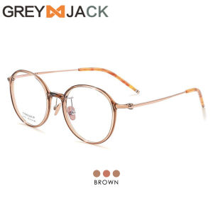Grey Jack Kacamata Antiradiasi Blueray Bahan Titanium TR Model Oval Ringan Fashion Wanita Bisa Minus 9101