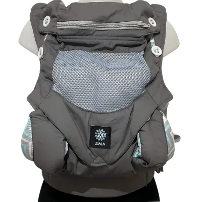 Zima MESH DARK GRAY Ergonomic Baby Carrier Suitable for Newborns - Toddlers (up to 20kg) I Safety-tested Can be worn up to 45inch Waistline100% Cotton
