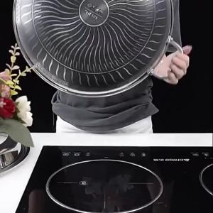 Stainless Steel 316 Large Wok Double Ear Flat Bottom round Bottom Pot Induction Gas Stove Compatible Non-Stick Kitchenware