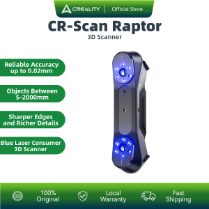 Creality CR-Scan Raptor 3D Scanner with 7 Blue Parallel Laser Lines Metrology Grade Accuracy up to 0.02mm Scanning Speed up to 60fps