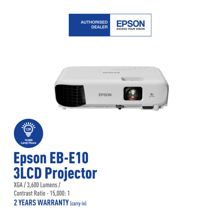 Epson EBE10 XGA 3600 Lumens 3LCD Projector Lazada