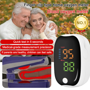 Finger Clip Oximeter Home Monitor with Heart Rate Detection Fingertip Blood Oxygen Saturation Detection Monitor/Portable Heart Rate Blood Pressure Blood Sugar Detector 指夹式血氧仪