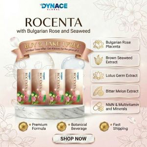 [BUY 3 TAKE 1] Rocenta Stem Cell with Bulgarian Rose Placenta Extract  by Dynace Global Anti Aging Effect and Rejuvenates Damage Skin