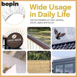 Bopin ชุดตะปูหนามนกพิราบกันนกสแตนเลส อุปกรณ์ป้องกันนกขับไล่การควบคุมศัตรูพืชในสวนระเบียงระเบียง