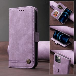 Magnetic Flip Case for iPhone 14 13 Mini 12 11 Pro Max iPhon 6 6S 7 8 Plus Apple X XS XR SE 2020 Cases Luxury Solid Color Leather Rivet Wallet i Phone Back Cover Stand Holder Anti-fall Protective Shell Men Women