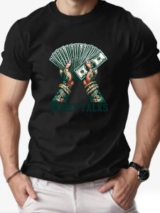 Men t-shirt 100% Cotton MONEY TALKS Print Round Neck Breathable Streetwear Oversized Tee Casual Fashion High quality Clothing