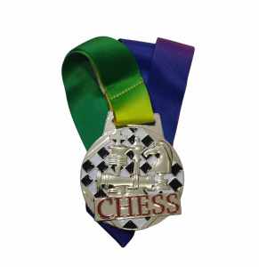 Chess Medals 7cm diameter in gold silver and bronze