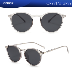 IOOI Eyewear -  Kacamata Bulat Hitam Sunglasses Bisa Minus TR90 Anti Silau UV400 Pria Wanita 290 S