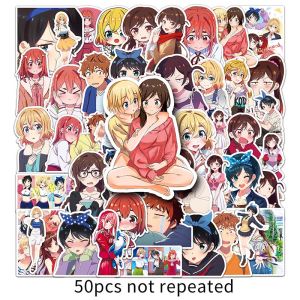 50pcs Anime Rental Girlfriend Sticker DIY Decorate Laptop Skateboard Luggage Car sticker Girly Heart Cartoon Japanese Comic Rent-A-Girlfriend Decal