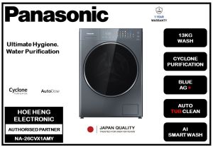 PANASONIC 13KG High-Capacity Front Load Washing Machine with Cyclone Purification & AutoDose - NA-26CVX1AMY