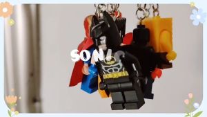 2Pcs/Set Couple Keychain Minifigure Shark Spiderman / Merge Matching Keychain