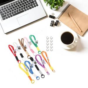 10Pcs Braided Straps Key Chain with Clasping for Keychain Mobile Phone Straps Pendant Ornaments Children Day Gift