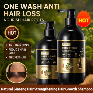 Biota Orientalis Fo-Ti and Ginseng Shampoo Natural Herbs Nourishes Scalp Polygonum Multiflorum Hair Loss Prevention Ginger Hair Growth Shampoo Ginseng Cypress Hair Root Strengthening Shampoo