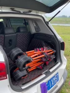 Outdoor Camping Trolley Folding Portable Camping Cart Trolley Camping Cart Trolley Wagon Trolley Multifunctional Exclusive for Fishing Trolley Black Pit Fishing Gear Luggage Trolley 露营车