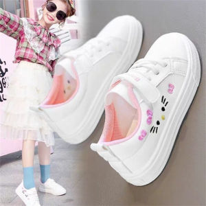2026 Childrens Little White Shoes Girls Student Flat Bottom Casual Sports Shoes Low Top Spring Korean Plate Shoes