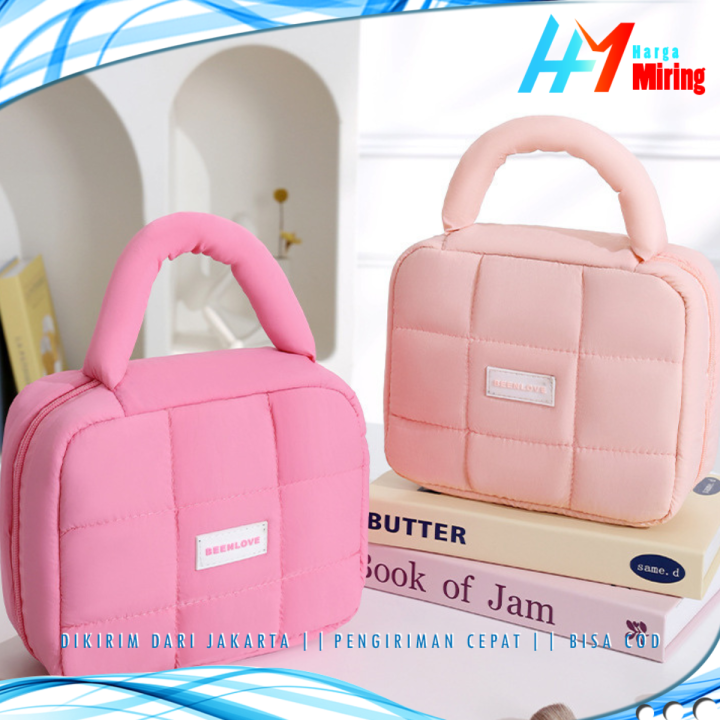 Tas Kosmetik Puffy Make up Travel Organizer Skincare Pastel Pouch