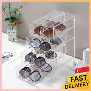 [SG Ready Stock] Sunglasses Storage Box / Acrylic Storage Box / 4 Layer Storage Box Desktop Storage Box/Display Box