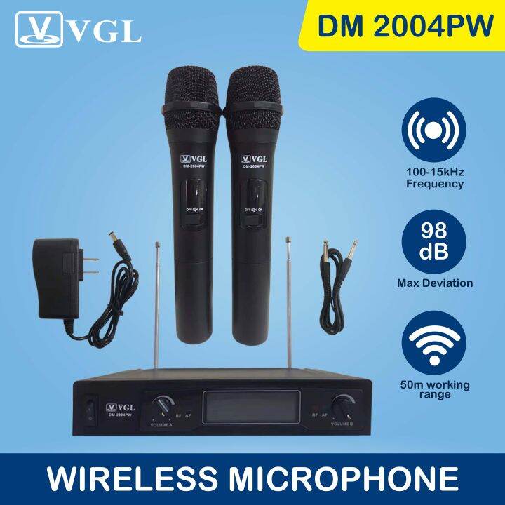 DM 2004PW Dual Professional UHF Wireless Microphone System with