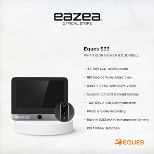 Eques S33 Wi-Fi Digital Door Viewer & Doorbell with Camera Motion Sensor Video Recording and 1 Year Warranty