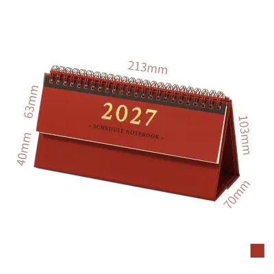 JURHOMIE Daily Study 2027 Mini Desk Calendar Foldable Oct. 2026 - Dec. 2027 Double-coil Calendar Portable Simple Record Calendar Home