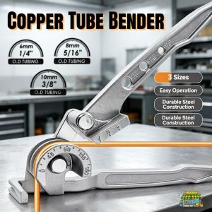 Copper Tube Bender 180° Manual 3 In 1 Pipe Tube Bender Tool 1/4 5/16 3/8 Precise Plumbing Work