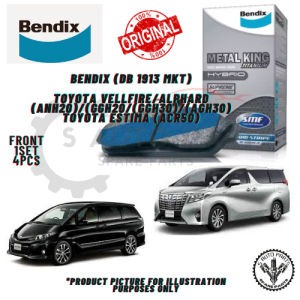TOYOTA VELLFIRE/ALPHARD (ANH20)/(GGH20/(GGH30)/(AGH30) /TOYOTA ESTIMA (ACR50) FRONT BENDIX METAL KING TITANIUM BRAKE PAD