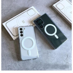 Hard Case Hybird Magnetik Magsafe Silikon Transparant Clear Bening Kompatibel Untuk Samsung Galaxy S25 Samsung S25 Plus Samsung S25 Ultra