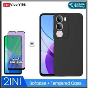 Paket 2IN 1 Case Vivo Y19s 4G Casing SoftCase Slim Cover Free Tempered Glass Anti 10D Blue Light