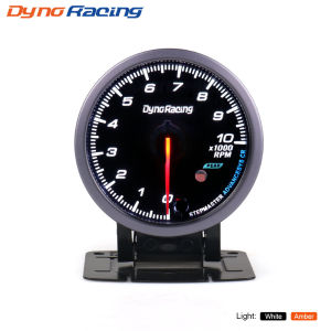 Dynoracing 60MM Tachometer 0-10000 Rpm gauge Black Face with White&Amber Lighting RPM gauge Car meter