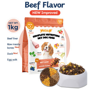 Petsup Freeze Dried Dog Dry Food 1kg/4kg for Adult Puppy All Stage Premium Beef Duck Flavor High Protein