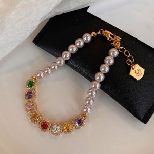 BEAUTYLADIES วินเทจ สร้อยข้อมือพลอยเทียมสีรุ้ง หรูหราสุดหรู เครื่องประดับสำหรับตกแต่ง สร้อยข้อมือคริสตัลมุก ละเอียดอ่อนและละเอียดอ่อน เครื่องประดับข้อมือสำหรับผู้หญิง สร้อยข้อมือเพทายสี สำหรับผู้หญิง