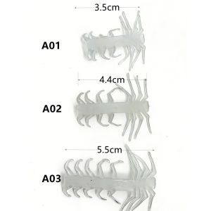 SKJK 10pcs Noctilucent Artificial Fishing Bait 10Pcs Luminous Fishing Tackle Parts Artificial Accessories Soft Rubber Shrimp Lure Fishing