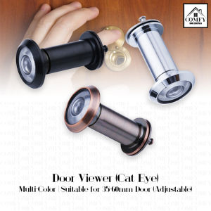 [LOCAL STOCK] 200 Degree Viewing Door Peephole Peek Viewer Security Adjustable Silver Bronze Black Cat Eye