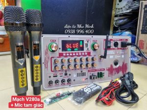 Mạch loa kéo công suất lớn V280A + Mic M40 - Âm thanh cực hay - dùng loa ĐÔI COIL 75