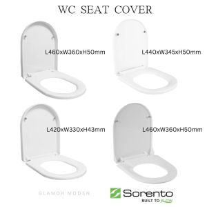 SORENTO PP MATERIAL TOILET BOWL SEAT COVER SERIES COME WITH S/STEEL OR PP BRACKET-312 313 315 318