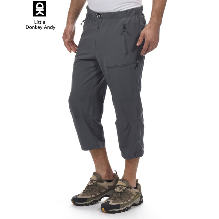 LittleDonkeyAndy Men's Quick Dry 3/4 Pants Lightweight Capri