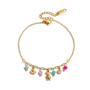 Elegant Flower Pattern Stainless Steel Bracelet Customizable Length for Daily Wear