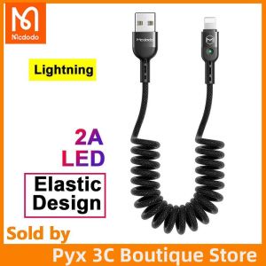 Mcdodo No Winding Easy to store 2A Fast Charging USB Data Cable for iPhone 14 13 12 11 X XR XS Max 8 7 6 Plus For Lightning iOS 16 Mobile Phone Cable