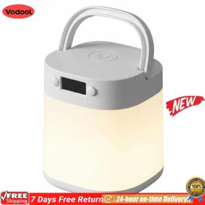 [VODF] Portable Breastfeeding Night Lamp with Clock Touch Cordless Table Lamp for Toddler Kids Adults Bedroom Living Room