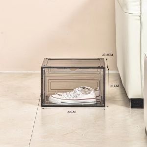PP Magnetic Shoe Box Transparent Storage Shoe Box Hard Plastic Shoe Box Figures Dolls Organizer