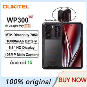 Oukitel WP300 Rugged Phone 16000mAh 36GB(12+24)GB+512GB Modular petachable Earbud/camping Light 6.78" FHD 120Hz 108MP