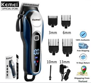 Kemei Professional Hair Clipper Rechargeable Trimmer Men Electric Cutter Hair Cutting Machine LCD Cordless Beard Trimmer KM-1995